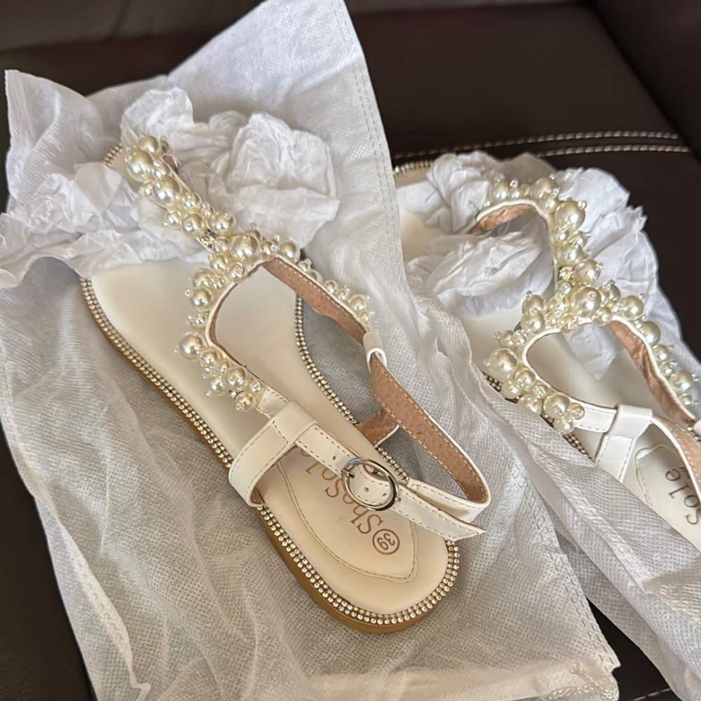 White Crystal Embellished Sandals for Special Occasions